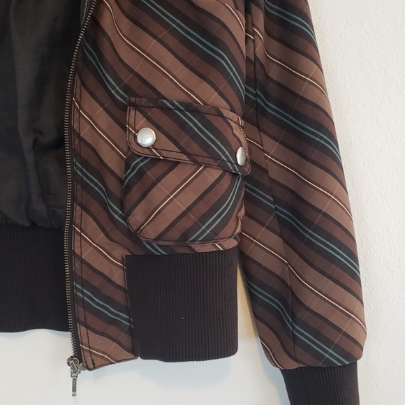 H&M Black Brown Teal Blue Unique Patterned Jacket - Picture 13 of 16